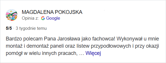 Opinia google